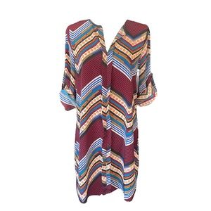 Karlie—multi color/patterned slip dress.